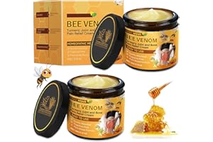 YCSYHQQX 2 PCS Crème pour les Articulations au Venin d'abeille et au Curcuma,Bee Venom Treatment Cream pour le cou, la taille, le dos, les mains,2*60g