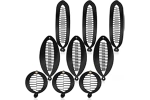 Sibba Lot de 9 pinces à cheveux en forme de banane française, peignes à cheveux et pinces à banane rondes, pinces à queue de cheval, accessoires de coiffure pour femmes et filles (noir)