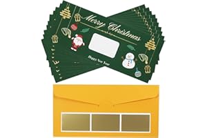 YUFFQOPC 10 STK Ticket Weihnachten Geschenk, Gutschein zum selber ausfüllen mit Rubbelaufkleber, Blanko Gutscheine zu Weihnachten, Rubbelkarte zum Beschriften, Weihnachts Gutschein, Geschenk für Damen Herren