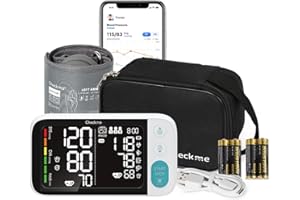 CheckMe BP3 C2 Tensiometre Bras Professionnel, également pour les femmes enceintes et les diabétiques, Tensiomètre Détection d'arythmie&mes de pouls, App pour iOS/Android, Brassard 22-45cm
