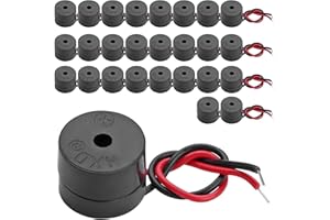 Raheem 20Pcs Buzzer 3-12V Magnetic Base 85dB Sound for Quizzes Personal Alarms Self-Defense Elderly & DIY Circuits 31mm