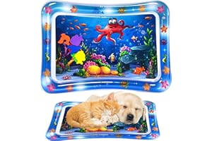 CALKKRER Calkrer Sensor Water Playmat, Play Mat for Cats, Tappetino da gioco sensoriale dell'acqua per gatti, tappetino da gioco ispessito per gatti, giocattolo interattivo per gatti.