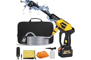 DEWINNER Myjka wysokociśnieniowa z akumulatorem 25 V, przenośny pistolet do czyszczenia wysokociśnieniowego z dyszą wielofunkcyjną 6 w 1, maks. 610 PSI z akumulatorem 3000 mAh, do mycia i nawadniania