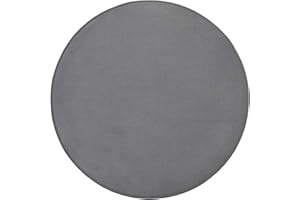 ‎PRIMAFLOR - IDEEN IN TEXTIL Primaflor Kinderteppich Einfarbig - SITZKREIS - Grau - Rund 200 cm - Velour-Kurzflor-Teppich für Kinderzimmer, Kindergärten und Schulen - Hochwertiger Spielteppich