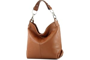 modamoda de T168 Damen Leder Schultertasche Henkeltasche Medium handmade in Italy