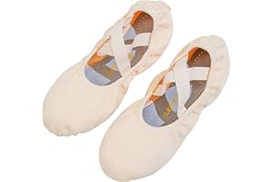 flexdans Ballet Shoes, Highly Stretch Canvas Ballet Flats Dance Shoes, Ballet Slippers Ballerina Flats Yoga Gymnastic Shoe for Girls Women