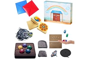 ZHANCYDEAL Gongi Spiel, 2025 Neu Aufgerüstetes Gonggi Korean Game – Gonggi Jack Stone Pebbles Set mit Verpackungsschachtel, 5-Teiliges Gonggi-Stein-Set - Jebi Chagi, Gong-gi, Biseokchigi, Paeng-y, DDAKJI