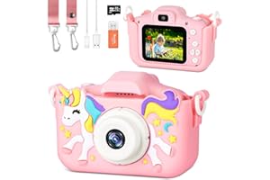 BNEHHOV Appareil Photo pour Enfant avec Écran de 2,0" 1080p avec Carte SD de 32 Go, Selfie Appareil Photo Numérique pour Les Années Garçons et Fille Caméra Rechargeable Caméscope Cadeau Licorne Jouet