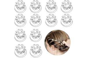 VINEEN 12 Piezas Horquillas en Espiral Pernos para El Pelo con Diamantes con Perlas Rhinestone y Cristalespara Tocados y Peinados de Novia Bodas Fiestas