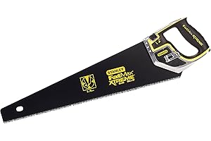 Stanley 0-20-255 Scie Égoïne InstantChange Gamme FatMax Xtreme Coupe De Débit - Fabriquée En France - Système De Verrouillage De La Lame - Traitement HardPoint - Traçage A 45 Et 90°