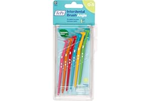 TePe Angle Interdental Brushes Mixed Pack / Samples of Every Size / Easy and simple interspace cleaning with long handle and angled neck / 2 x 6 brushes