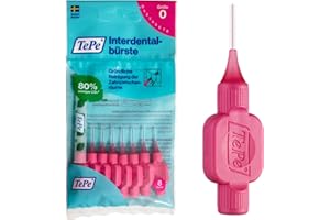 ‎TEPE TePe Interdentalbürste Pink ISO-Größe 0 (0,4 mm) / Für eine einfache und gründliche Reinigung der Zahnzwischenräume / 1 x 8 Interdentalbürsten