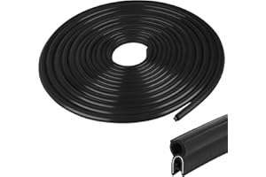 EFUTURETIME Universal Auto Türdichtung, 10 m, Gummidichtung Auto Kofferraumdichtung aus EPDM, Dichtungsprofil Gummi ohne Kleber, Schwarz, Für Wohnwagen, LKW, KFZ, Garage, Maschinen, Oben