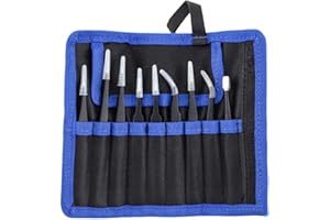 JOOHELI Set de pinces ESD, kit de pinces à épiler antistatique, petite pince à épiler pour modélisme, outils de réparation courbés droits, pour l'électronique, la fabrication de bijoux, l'industrie (noir)