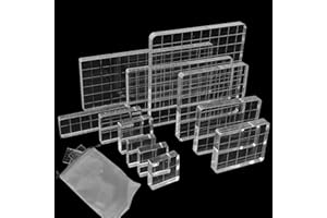 SHUIYUE 12 Pezzi Blocchi per Timbri Trasparenti, Strumenti per Timbrare Blocchi in Acrilico con Linee di Griglia per Lavori di Scrapbooking Decorazione di Francobolli Natalizi, Biglietti