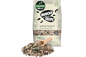 Munchy Seeds Lightly Toasted 7 Seed Mix, Pumpkin Seeds, Sunflower Seeds, Hemp, Chia, Rapeseed, Flaxseeds, Seeds for Baking, Breakfast Cereals & Granola, Mixed Seeds to Eat, Mixed Seeds for Eating 500g