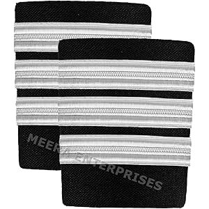 Airlines Store First Officer Epaulette (Black)- 03 Silver Bar