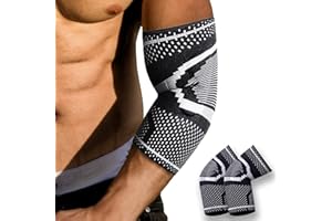 GIRYES Elbow Support Sleeve 2 Pieces,Non-Slip Elbow Brace Compression Arm Supports for Tennis Elbow Arthritis Tendonitis Joint Pain Moisture Wicking Golfer's Elbow(L)