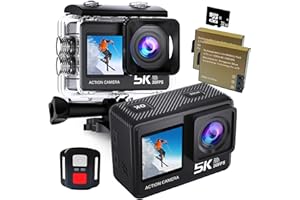 BLHXDM Helmkamera Motorrad Action Cam 5K30FPS,unterwasserkamera,Unterstützung 4K60FPS,50MP WiFi,170° Ultra Weitwinkel Full HD mit EIS, 2.4G Fernbedienung,für Fahrrad Motorrad
