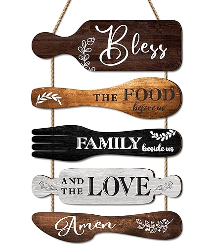 XORT Kitchen Metal Sign – Let's Eat Wall Art, Black 14x10 Inch Hanging Plaque For Dining Room
