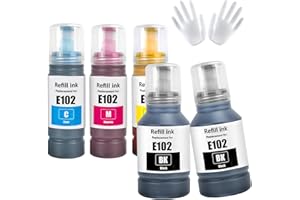 ASEKER 102 Inchiostro Multipla Compatibile per Epson ET-2750 ET-2756 ET-2850 ET-2851 ET-2856 ET-3700 ET-3750 ET-3850 ET-4500 ET-4700 ET-4750 ET-4850 ET-4856 ET-15000 Stampante (BK*2/C/M/Y)