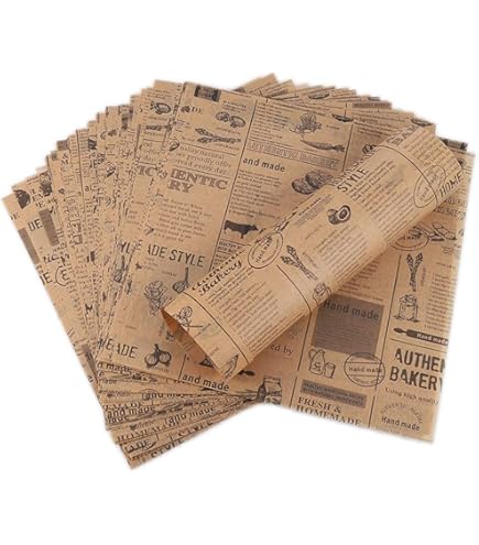 Butterbrotpapier 100 Blatt 25x35cm - Wachspapier Für Lebensmittel Vintage Design