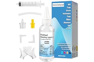 FANSHENG Kit de Nettoyage Têtes d'impression, Nettoyant pour Buses 100ml Liquide de Nettoyage de tête d'impression Compatible avec HP Epson Canon Brother Samsung et Kodak imprimantes à Jet d'encre