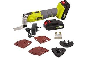 Cordless Oscillating Multi-Tool, DEWINNER 20V 2Ah Lithium-Ion, LED Variable Speed Universal Fit, Battery and Charger Include, 15-Piece Kit