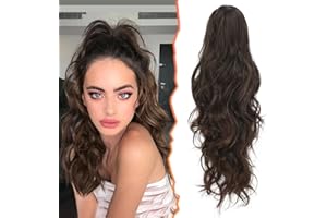 BARSDAR Coleta Postiza Rizada Pelo con Pinza de Garra, 50 cm Largas Cola de Caballo Extensiones Ondulado Ponytail Extension Clip in Postizos de Pelo para Mujeres