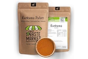 ‎TASTE MARKET GUTER GESCHMACK 500 g Kurkuma Pulver | Kurkumawurzel gemahlen | Wurzel | Gewürz | Curcumin Kurkumin | Curcuma Latte