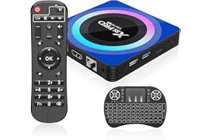 IDEALROYAL Android 13.0 TV Box, Android Box 4GB RAM 32GB ROM RK3528 Quad-Core 64bit Cortex-A53 support 2.4/5.0GHz Wi-Fi BT5.0 10/100M Ethernet HDMI 2.0 con Mini Tastiera Wireless