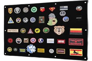 FAELNK Pannello di Supporto per Patch Tattiche 108 x 70 cm Pannello per Patch Pieghevole Panno con 6 Occhielli per Appendere ed Esporre Patch Militari