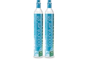 ‎SODANATURE SodaNature® | 2x Premium 60L CO2 Zylinder für SodaStream (außer QC), Aarke etc. | Neu & Erstbefüllt in Deutschland | Natürliche Kohlensäure für 2x 60L | TÜV bis 2035 [425g]