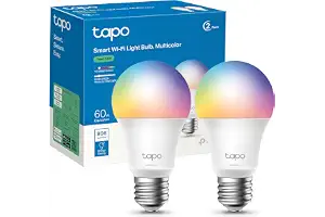 Tapo L530E (2-Pack) - Bombilla Inteligente WiFi, RGB Multicolor, 800lm, E27 | Regulable. 16M de Colores. Horarios/Temporizador. No Requiere Hub. Modo Ausente. Control por Voz (Alexa/Google) y App Tapo.