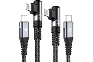 SWECENT Kabel USB C Ligtning [2 szt. 2 M], 90 stopni i kabel do ładowania telefonu Power Delivery Nylon Fast Typ C Ligtning kabel do ładowania do i Phone 14/13/Pro/Pro Max/Mini/12 Pro Max/Mini/11