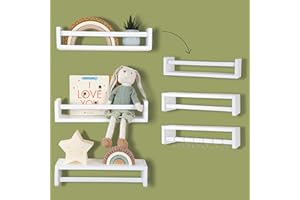 GOOD BITS Floating Nursery Book Shelves Wall 3PC, Kids Book Shelf Wall Mounted, Wall Bookshelf for Kids Bedroom, Wall Book Shelf Organizer for Kids Bookshelf Wall Mounted, Floating Book Shelves for Wall Nursery