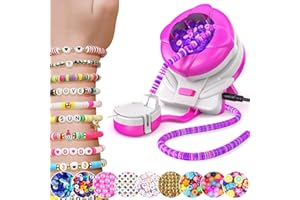 Roaxkois Elektrischer Bead Spinner, Perlen Spinner für Armbänder Making, Bracelet Making Kit mit 3 Großer Ösenperlennadel, Bastelset für Kinder, Ideal für Armbänder und Halsketten (Rot)