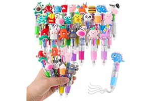 Yoosso 24Pcs Mini Pens, Multi Coloured Pens All In One 4 In 1 Party Bag Fillers Cute Animal Pen For Kids Student Gifts