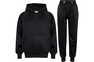 A2Z 4 Kids Chándal unisex liso con capucha y parte inferior para chicos de 5 6 7 8 9 10 11 12 13 años