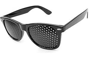 ‎GANZOO Ganzoo Raster-Brille für Augen-Training und Entspannung, Gitter-Brille Mit Faltbaren Bügeln, Form B, Pinehole Glasses, Schwarz