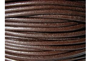 ESNADO Corda in pelle rotonda 3 mm, marrone 10 m, lunghezza: a scelta
