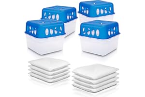 ‎BIGDEAN BigDean 4x Luftentfeuchter Feuchtigkeits-Stopper mit 8 x 400g Nachfüll-Beutel Granulat – Feuchtigkeitskiller Raumentfeuchter nachfüllbar + wiederverwendbar ohne Strom