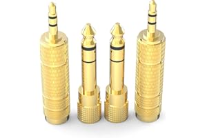 DIGITNOW! Adaptateur Jack 6,35 mm vers Jack 3,5 mm aux Audio avec Contacts plaqués Or pour Casque/Haut-parleurs/Guitare/Piano