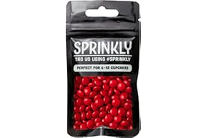 SIMPLY TOPPS Red Colored Milk Chocolate Beans Sprinkles 30g Cake Cupcake Decorations Cake Cupcake and Cookie Decoration Christmas Sprinkle Bean
