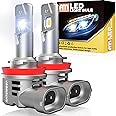 ANTEMOON H11 H8 H9 LED Headlight Bulb, 90W 18000LM Super Bright 6000K White H11 Headlight Bulb Mini Size 12V 24V Car Conversion Kit Halogen Replacement with Fan CSP Chips Plug and Play, Pack of 2