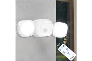 Toowell Battery Security Light with Motion Sensor Battery Outdoor Lights Battery Powered Motion Light with Remote Control Floodlight Wireless Outside Lights Waterproof Garden Light
