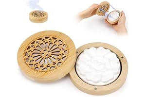 MUMJOOYI Duftstein für Ätherische Öle Diffuser Ätherische Öle Klein mit Hölzerner Räucherkiste für Aromatherapie in Schlafzimmer, Badezimmer, Büro und Auto, Reisen, Kinderzimmer