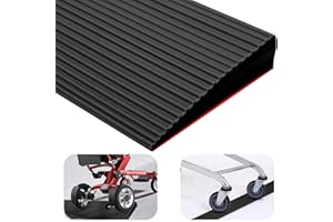 MIUUIPI Türschwellenrampen, Schwellenrampe, PVC Rollstuhlrampe, rutschfeste Oberfläche, Gummirampe Auffahrrampe Schwellenrampe für Rollstuhl, Kinderwagen, Rollator oder e Scooter (Schwarz, 90X8X2CM)