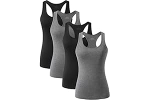 vislivin Sport Tank Tops Damen Workout Tanktops Racerback Yoga Atmungsaktives Shirts-4er Pack