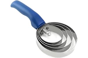 Spiral-Striegel, WizeFolk Bürste für Juckreiz von Pferden, Kamm für Pferdecurrys aus Metall, H4 Ringe, Kamm aus Edelstahl, geeignet für Pferde, Schafe und Kühe (blau)